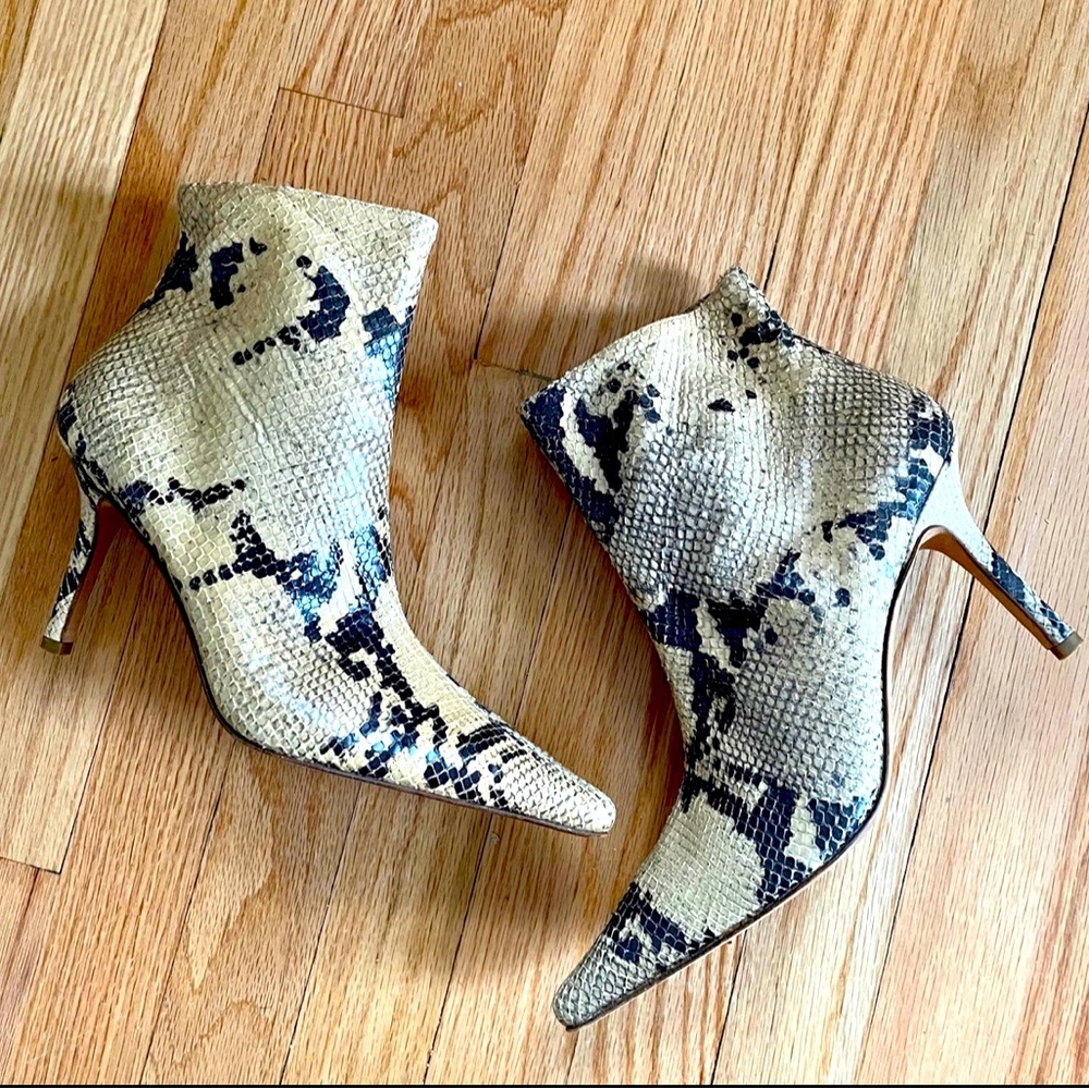 Vintage Isaac Mizrahi Pointy Python Leather Boots